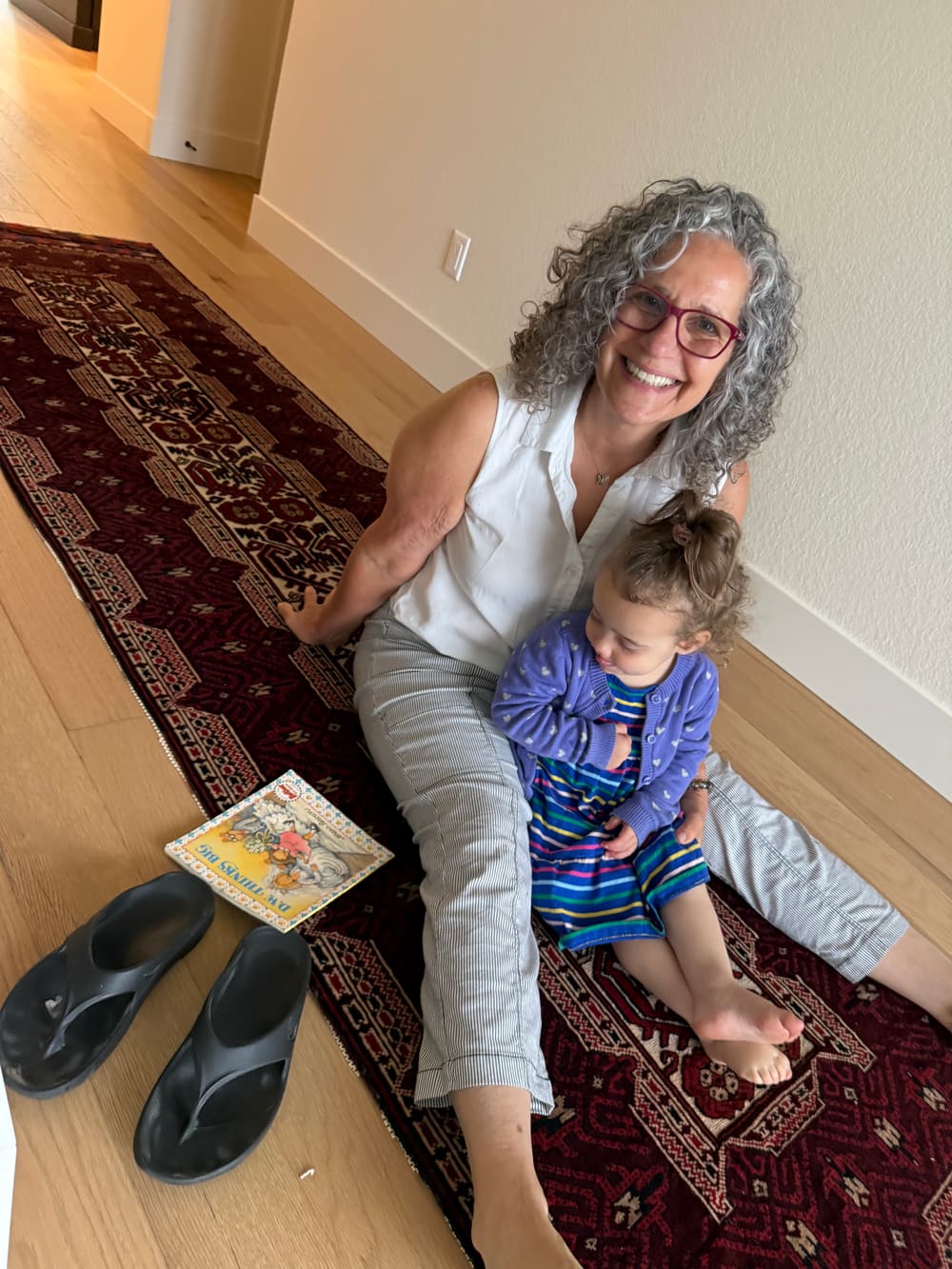 First morning at the grandparents'.